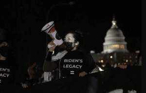 Demonstrators demanded an immediate cease-fire in the Gaza Strip on March 7, 2024 in in Washington, D.C. - Videograb